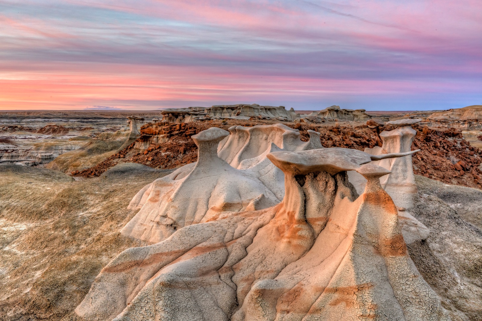 Alien stone wing hoodoos at the Bisti Badlands are one of the top things to do in Farmington NM