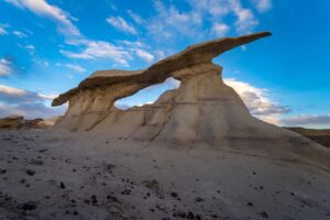 Hiking in the Bisti Badlands with interesting rock formations is one of the top things to do in Farmington NM