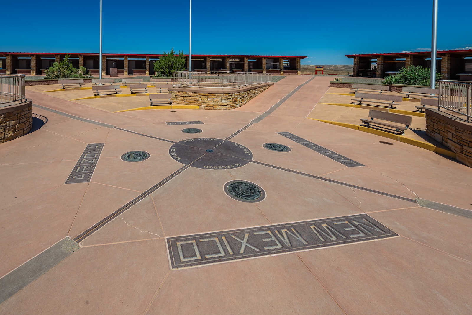 The plaza of the Four Corners Monument near Farmington