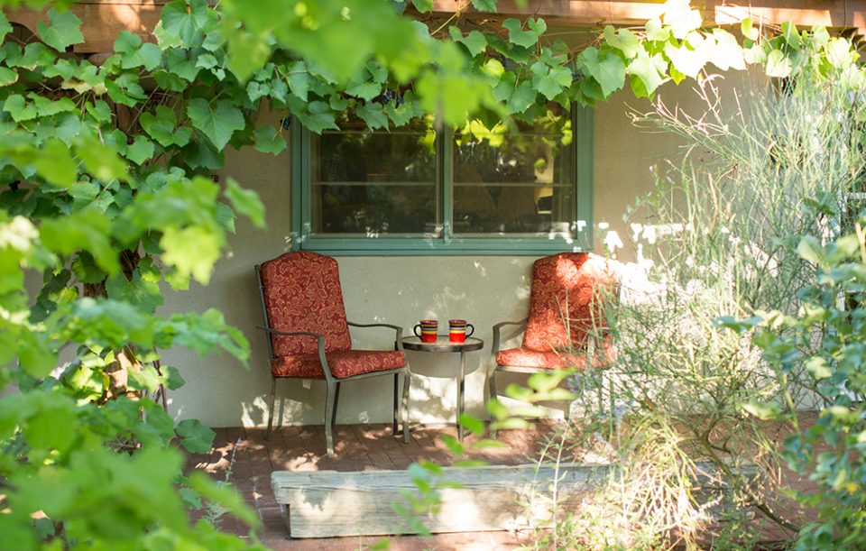 Patio at one of the best hotels in Farmington near National Parks in New Mexico